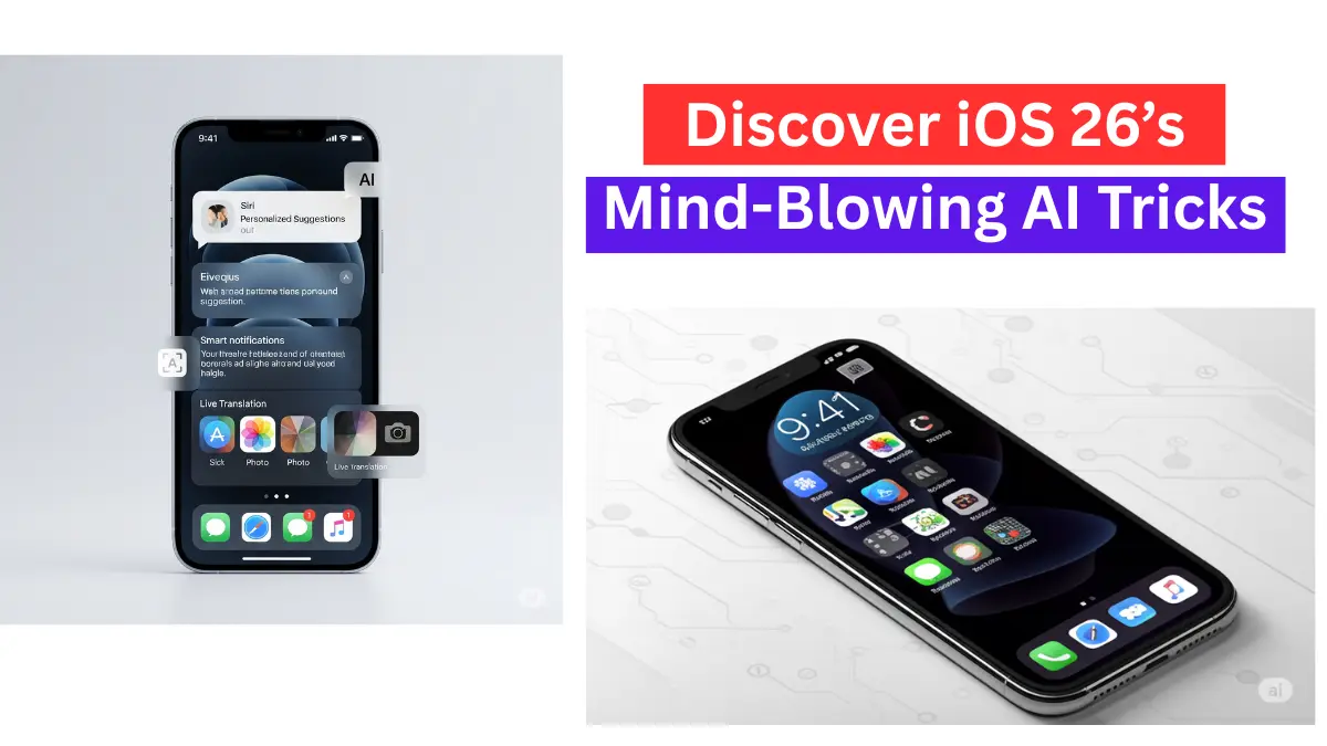iPhone screen showing new iOS 26 AI features...