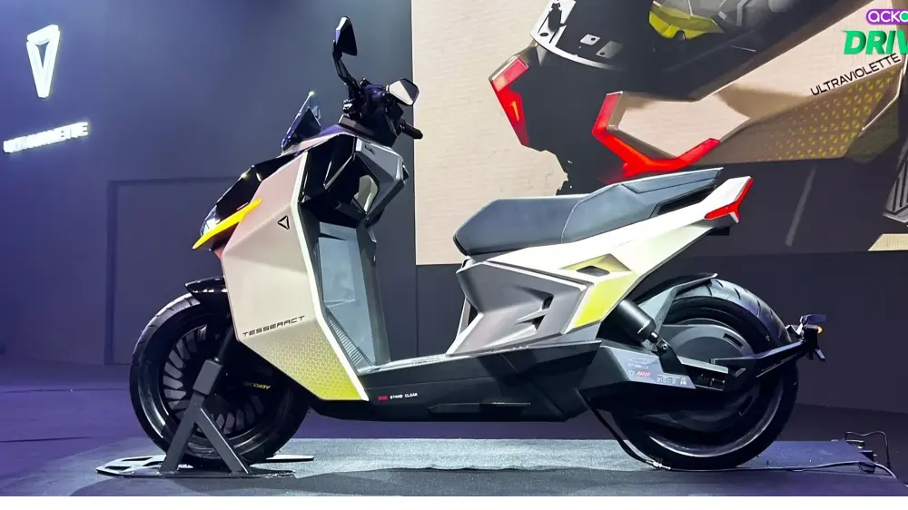Ultraviolette Tesseract electric scooter front-side view